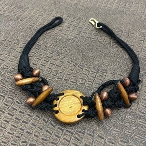 Boho Macramé Rope Belt w Wood Beads | Adjustable Festival Hippie Belt